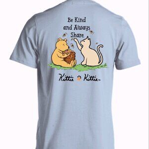 Kittie Kittie Cat Be Kind and Always Share Winnie Short Sleeve T-Shirt - NEW